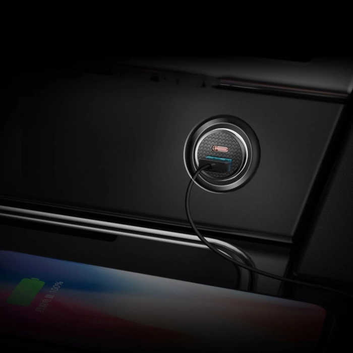 Baseus Circular PPS Smart-Autoladegerät mit USB Quick Charge 4.0 QC 4.0 und USB-C PD 3.0 SCP-Anschlüssen schwarz (CCALL-YS01)