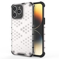 Custodia a nido d&#39;ape per iPhone 14 Pro cover ibrida corazzata trasparente