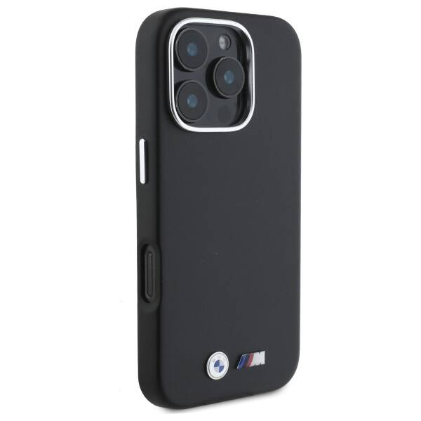 Coque BMW iPhone 16 Pro 6.3" noir/noircase M Smooth Full Wrapped Metal MagSafe