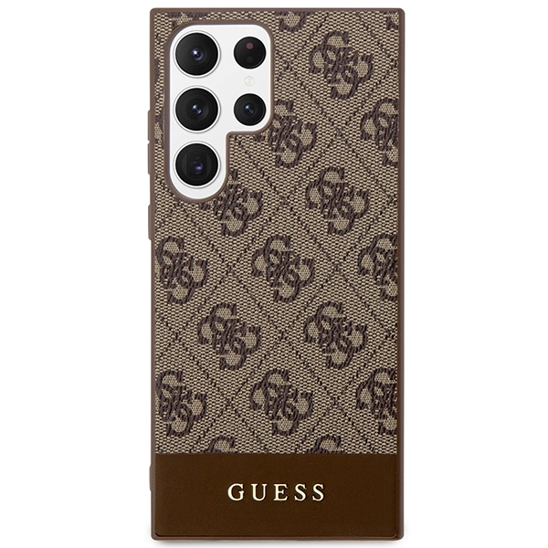 Cover Guess GUHCS23LG4GLBR S23 Ultra S918 marrone/marronecase Collezione 4G Stripe Case