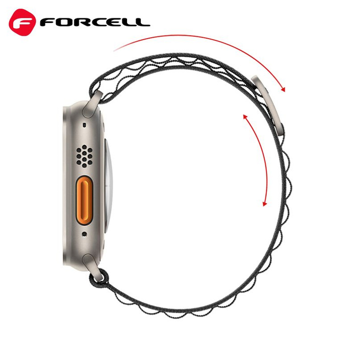 FORCELL F-DESIGN FA13 pasek do APPLE Watch 42 / 44 / 45 / 49 mm czarny