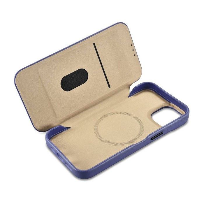 iCarer CE Custodia Folio in Pelle Premium per iPhone 14 Plus Flip Magnetic MagSafe Viola Chiaro (WMI14220715-LP)