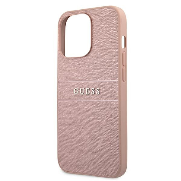 Case GUESS Apple iPhone 13 Pro Max Saffiano Stripe Pink Hardcase