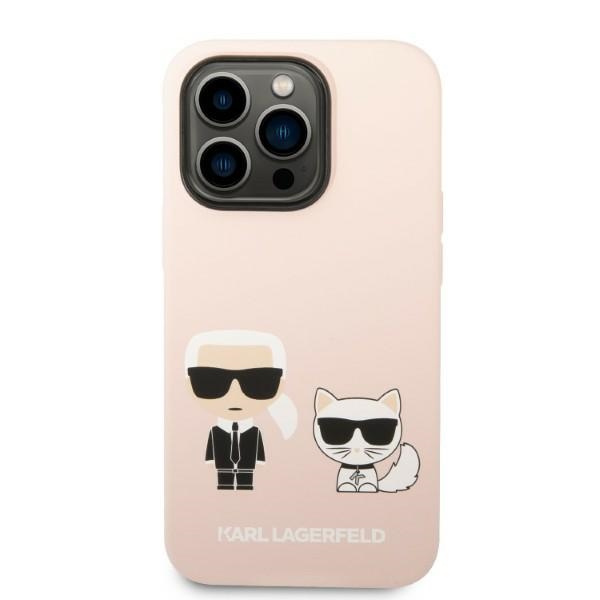 Karl Lagerfeld KLHMP14LSSKCI iPhone 14 Pro 6.1" hardcase light pink/light pink Silicone Karl & Choupette MagSafe