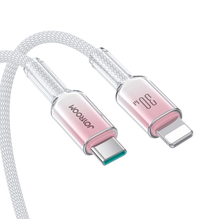Joyroom S-A42 Crystal-Clear Series 30W USB-C – Lightning Kabel 1,2 m – Weiß