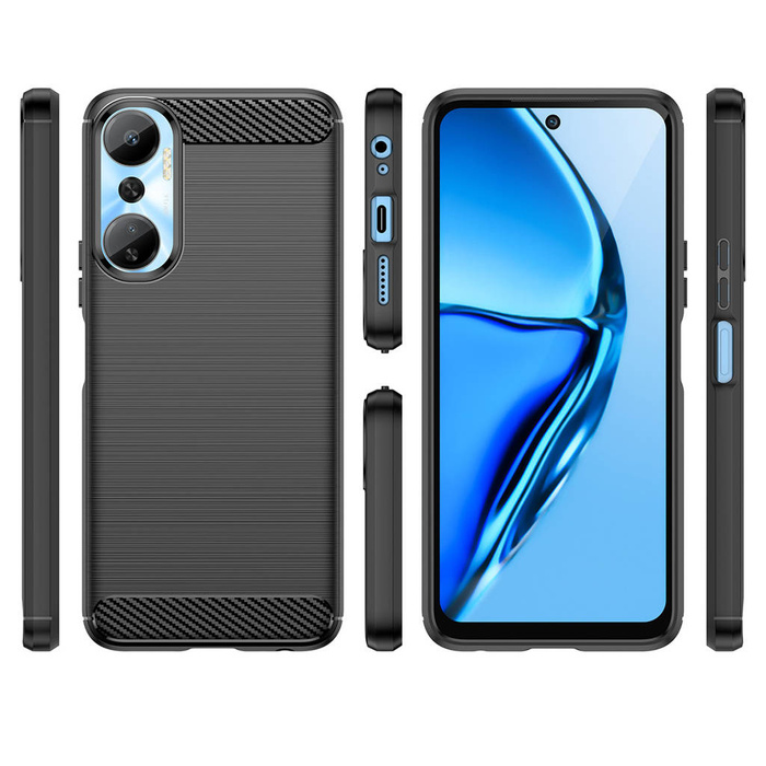 Pouzdro Carbon Case pro flexibilní silikonový karbonový kryt Infinix Hot 20 černý