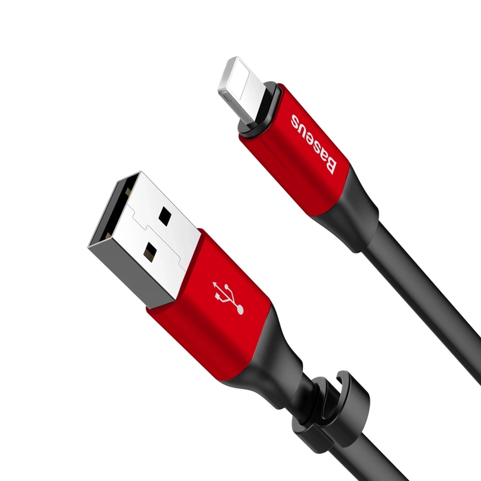 Baseus Nimble USB-A / Lightning 2A-Kabel 0,23 m - Rot und Schwarz