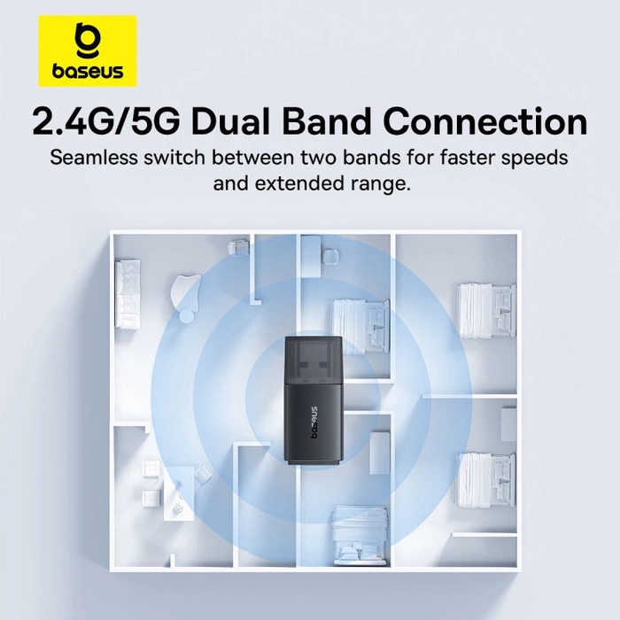 Scheda di rete USB Baseus BS-OH170 650 Mb/s 5 GHz - nera