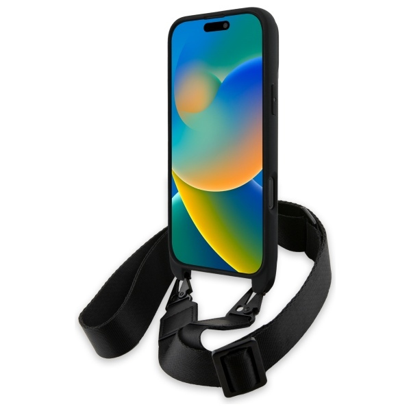 Funda BMW iPhone 16 Pro Max negro/negro durocase M Edition Carbon Stripe &amp; Strap