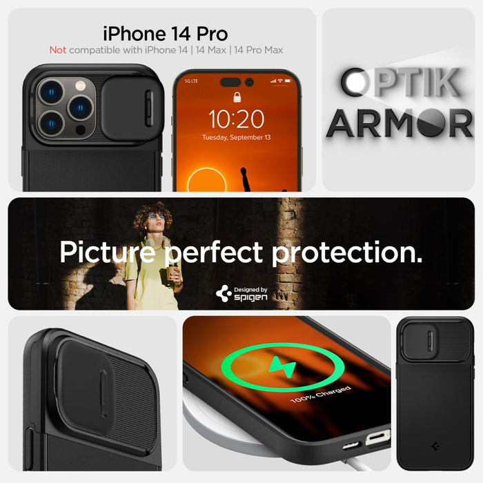 Cover Spigen IPhone 14 PRO OPTIK Armor Mag MagSafe NERO