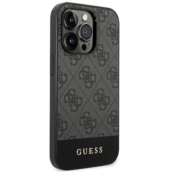Case Guess iPhone 14 Pro 6.1" grey/grey hard case 4G Stripe Collection