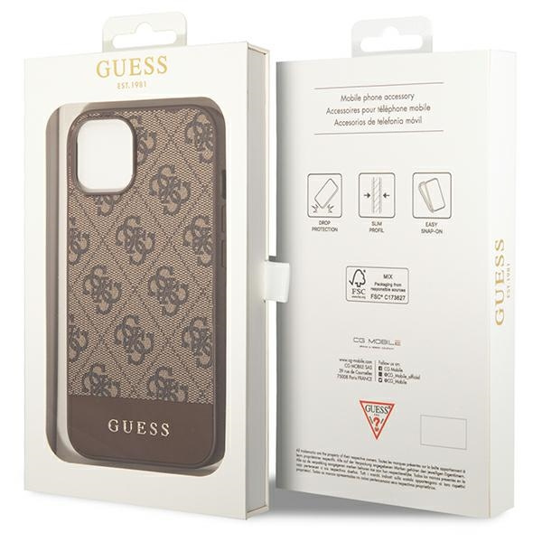 Hülle Guess iPhone 14 Plus 6,7" braun/braun hart case 4G Stripe Kollektion