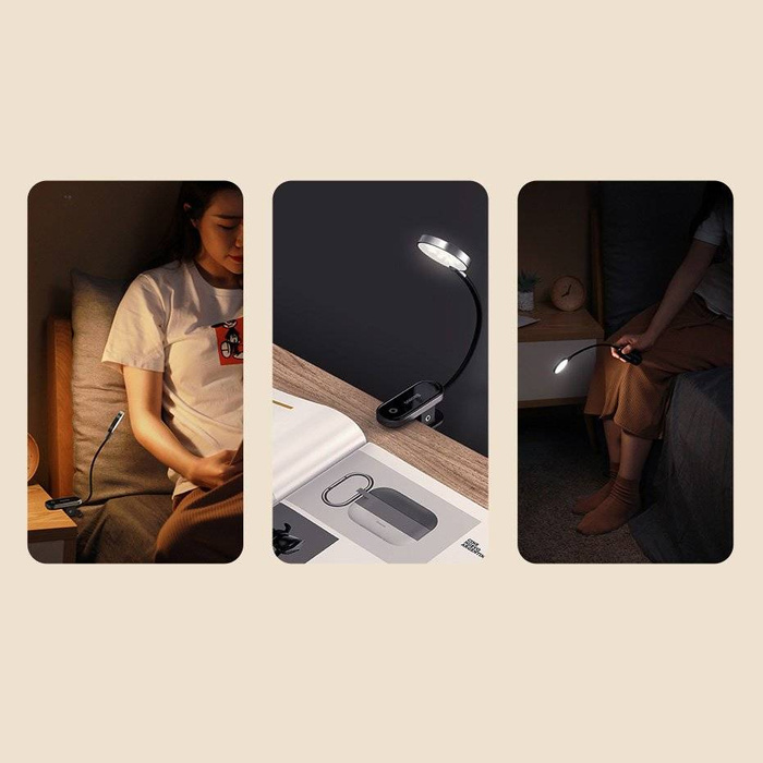 Baseus mini lampa LED lampa s klipově šedou (DGRAD-0G)