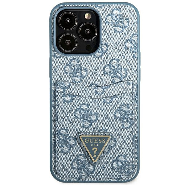 Case GUESS Apple iPhone 13 Pro Max 4G Triangle Logo Cardslot Blue Hardcase