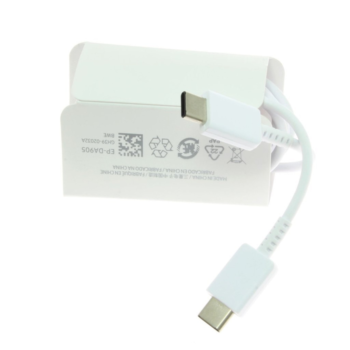Cavo USB-C Bianco GALAXY S10 S20 S21 NOTE 10 20 A52 A72 EP-DA905BWE
