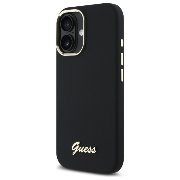 Guess GUHCP16MSMBSLK iPhone 16 Plus 6.7" czarny/black hardcase Silicone Script Metal Logo & Frame