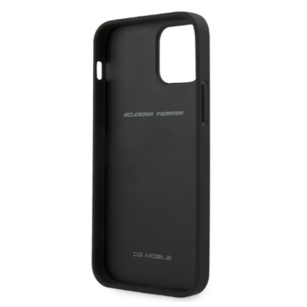 Coque FERRARI Apple iPhone 12 Pro Max On Track Carbon Stripe Black Hardcase