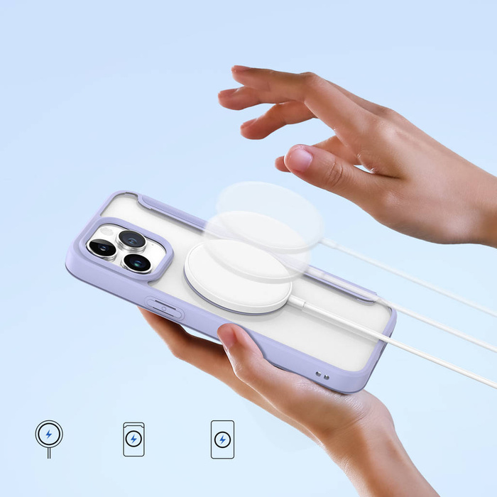 Étui à Rabat Magnétique MagSafe pour iPhone 15 Pro Max Dux Ducis Skin X Pro - Violet