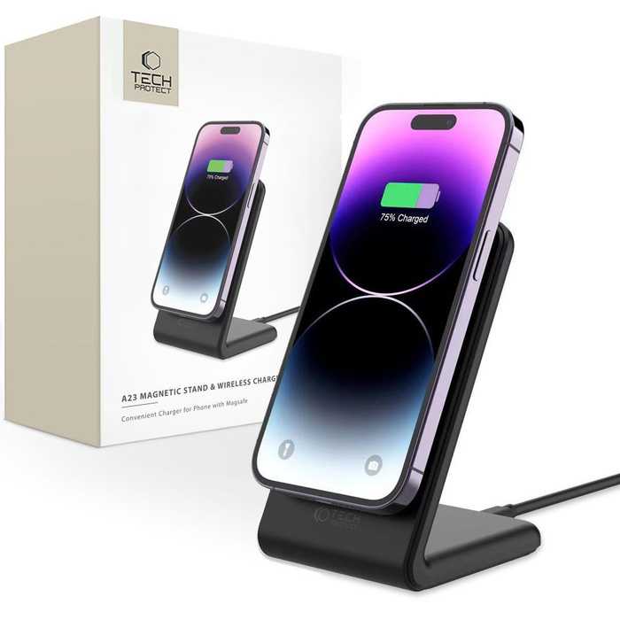 TECH-PROTECT QI15W-A23 MagNETIC MagSafe WIRELESS CHARGER BLACK