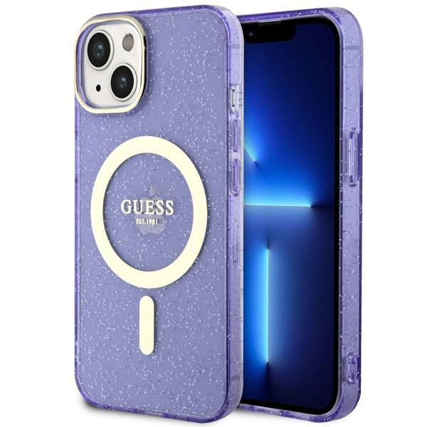 Cover Guess GUHMP14SHCMCGU iPhone 14 6,1" viola/viola rigidocase Glitter Oro MagSafe Case