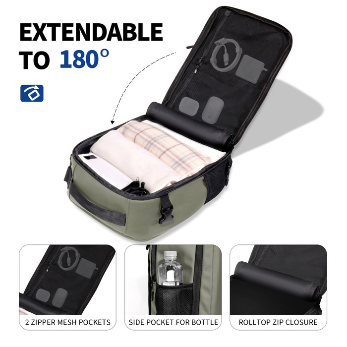 TECH-PROTECT DEFENDER S50 RYANAIR & WIZZAIR TRAVEL LAPTOP CABIN BACKPACK 20L 40x20x25 OLIVE GREEN