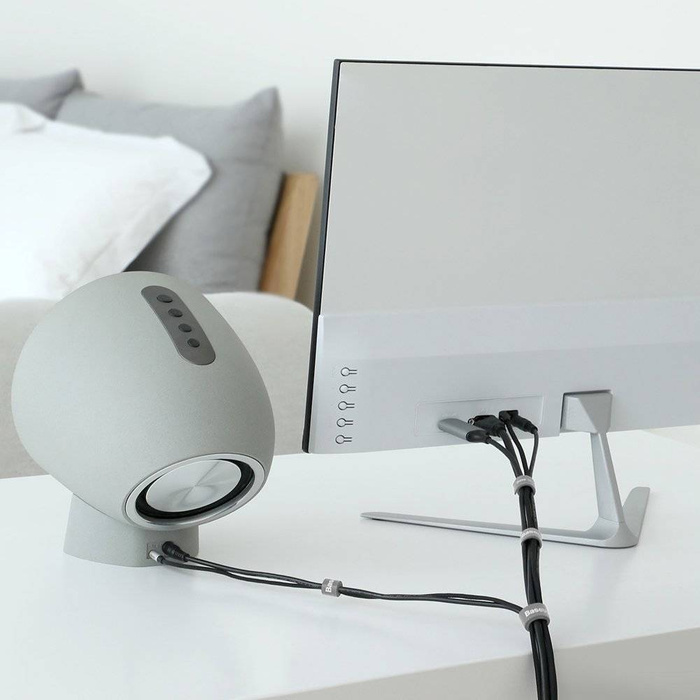 Sangles auto-agrippantes Baseus Rainbow Circle - Bande velcro Organiseur de câble velcro 3m gris (ACMGT-F0G)