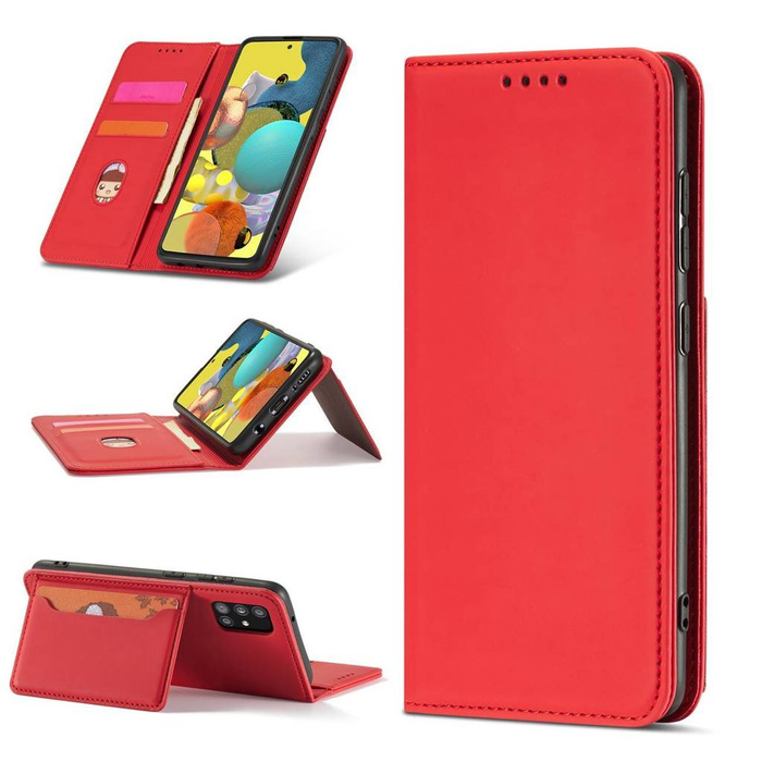 Magnetkartenetui für Xiaomi Redmi Note 11 Pouch Wallet Card Holder Red