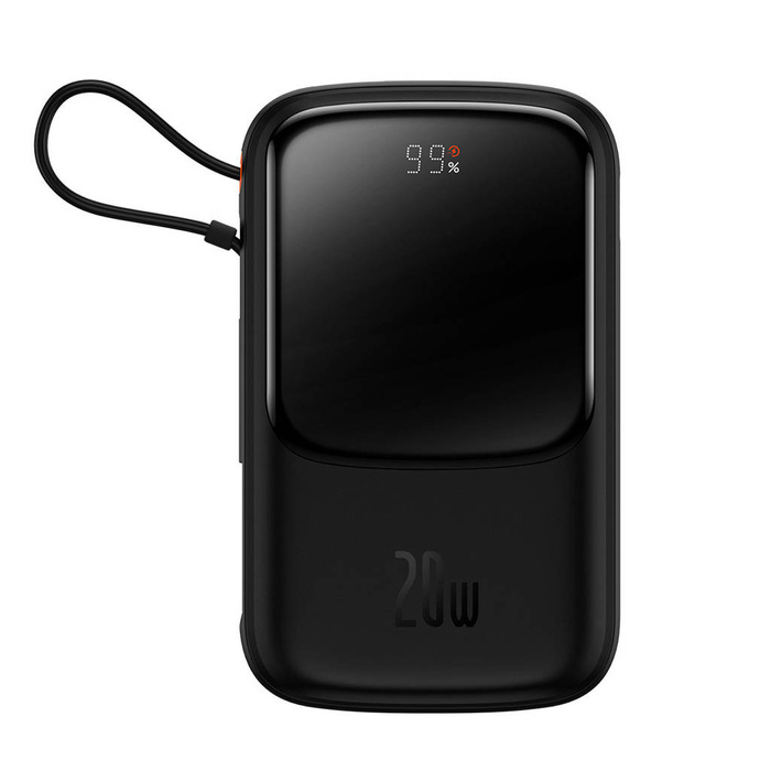 Baseus Qpow power bank 10000mAh built-in cable Lightning 20W Quick Charge SCP AFC FCP black (PPQD020001)