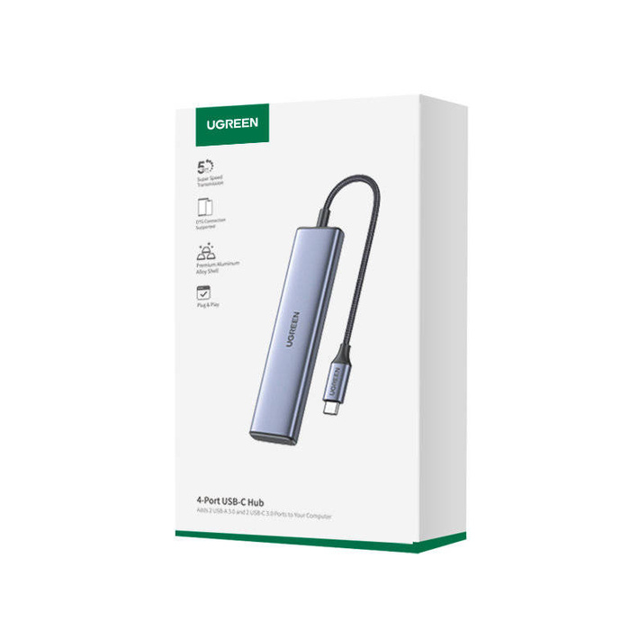 USB-C HUB - 2 x USB-A / 2 x USB-C 20 cm Ugreen CM473 - szürke