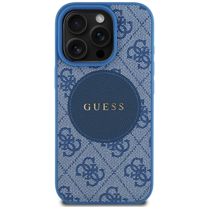 Etui Guess 4G Circle Classic Logo        MagSafe do iPhone 16 Pro niebieski