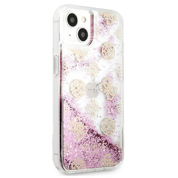 Cover GUESS Apple iPhone 13 Mini Peony Liquid Glitter Pink Hardcase