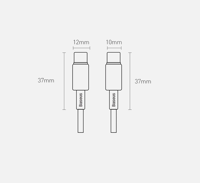 Baseus CATWJ-01 USB-C - USB-C PD QC cable 100W 5A 1m - black