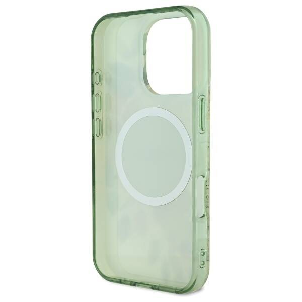 Etui Guess iPhone 16 Pro Max 6.9" zielony/green hardcase IML Flower & Tonal Circle MagSafe
