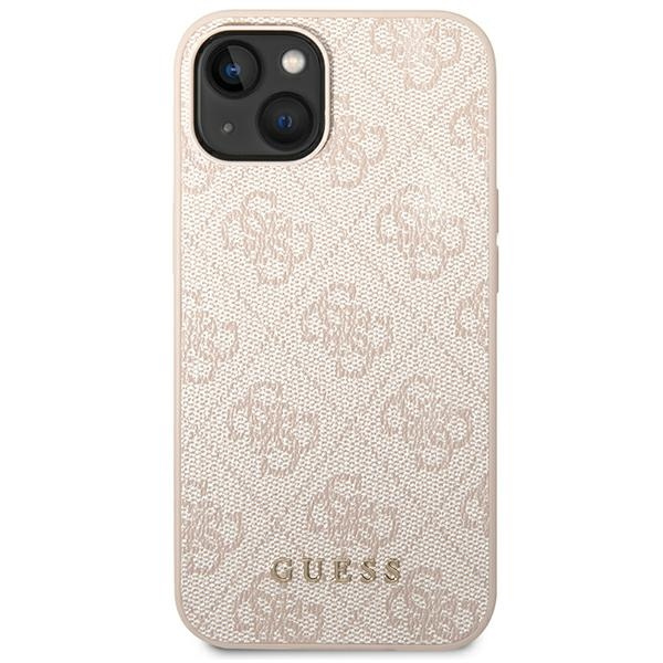 Case Guess iPhone 14 6.1" pink/pink hard case 4G Metal Gold Logo