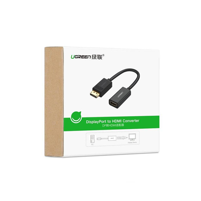 Ugreen DisplayPort (male) - HDMI (female) adapter cable 4K 30Hz 12bit black (40363)