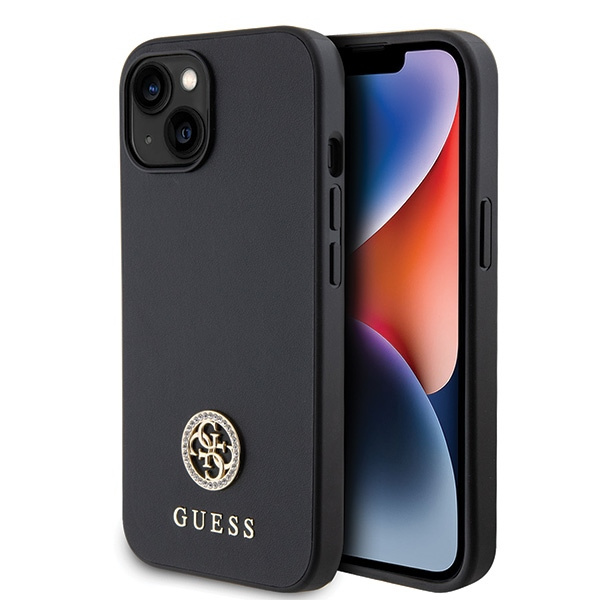 Hülle Guess GUHCP15MPS4DGPK iPhone 15 Plus 6.7" schwarz/schwarz hartcase Strass Metall Logo Case