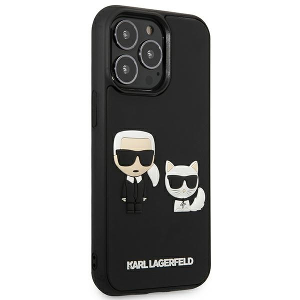 Case KARL LAGERFELD Apple iPhone 13 13 Pro Karl&amp;Choupette Ikonik 3D Black Hardcase
