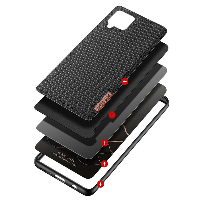 La custodia Dux Ducis Fino è rivestita in nylon Samsung Galaxy A42 5G nero