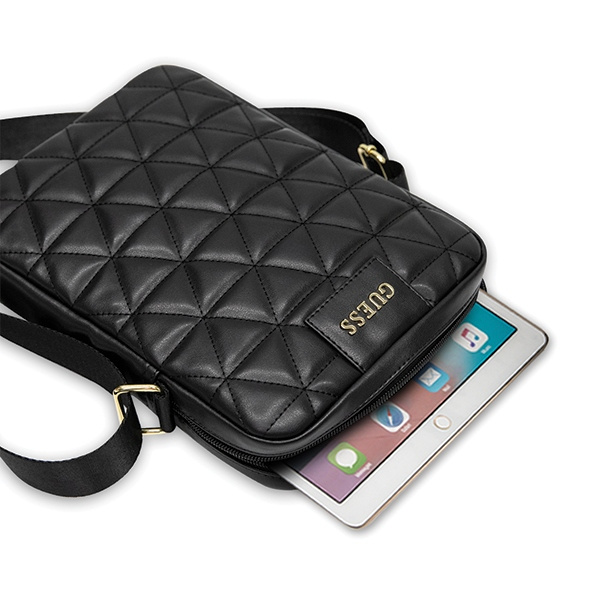 GUESS Tablet 10 Tasche Gesteppt Schwarz