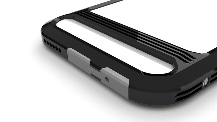 Puzdro LJY Assem X iPhone 6 6S Hliníkový rám nárazníka čierny