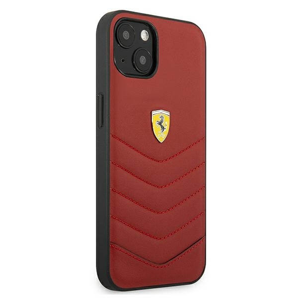 Puzdro FERRARI Apple iPhone 13 Off Track prešívané červené pevné puzdro