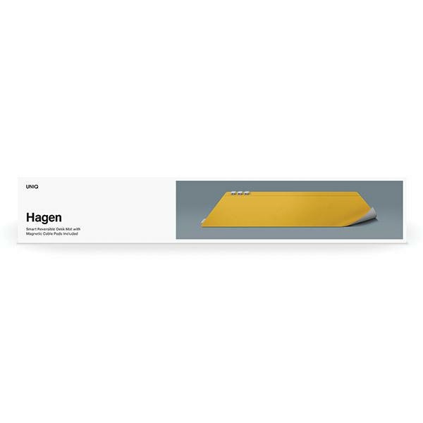 UNIQ Hagen dwustronna magnetyczna podkładka na biurko żółto-szary/canary yellow-chalk grey