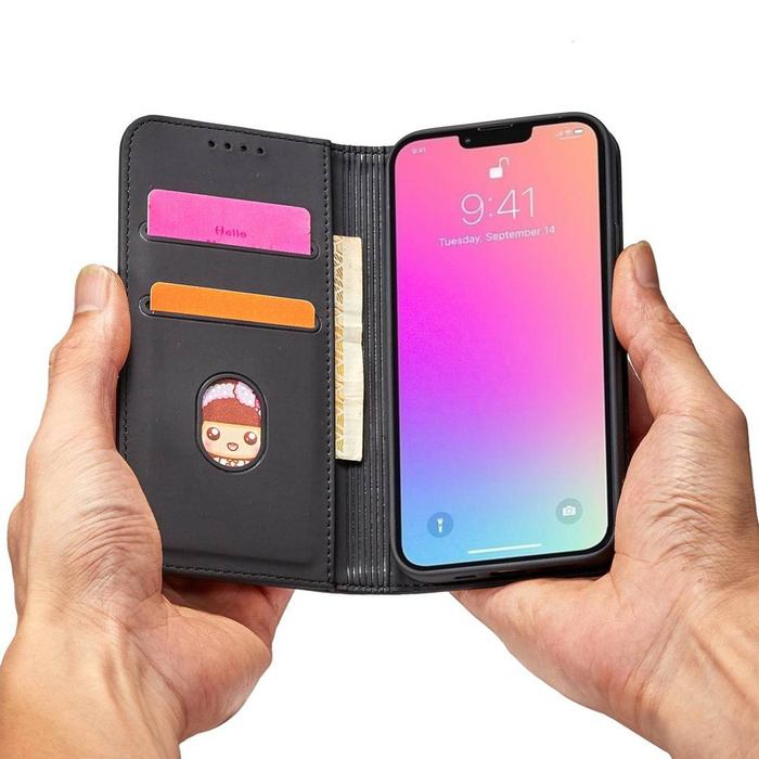 Magnet Card Case pro iPhone 13 mini kryt peněženka stojánek na karty černý