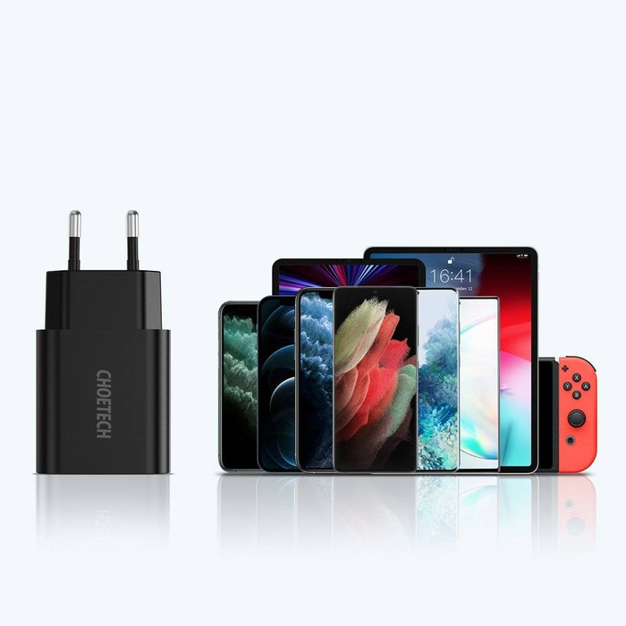 Rychlonabíječka Choetech Quick Charge 3.0 18W 3A + USB kabel - USB Typ C 1m černý (Q5003)