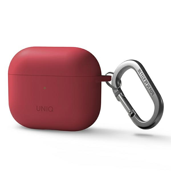 Uniq Hülle Nexo AirPods 3 Gen + Ohrhaken Silikon rot / Koralle