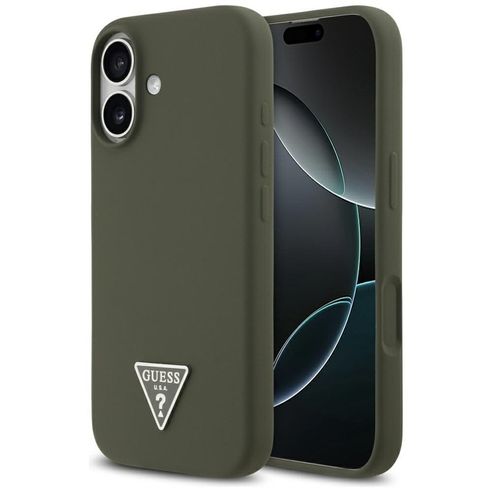 Etui Guess Silicone Triangle Logo        MagSafe do iPhone 17 khaki