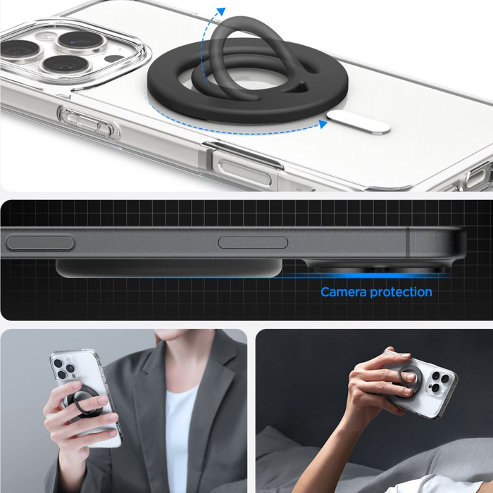 SPIGEN DUAL POP MAG MAGSAFE ANILLO DE TELÉFONO NEGRO
