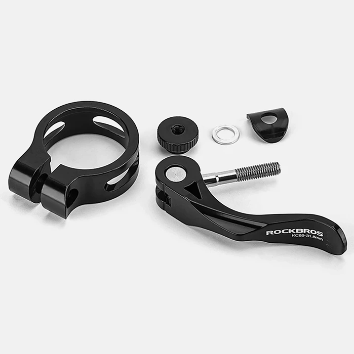 Rockbros 41210092001 bicycle seat clamp with quick release - black