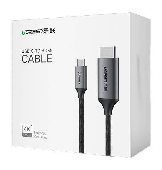 Ugreen HDMI - USB Type C cable 4K 60 Hz 1,5 m black and gray (MM142 50570)