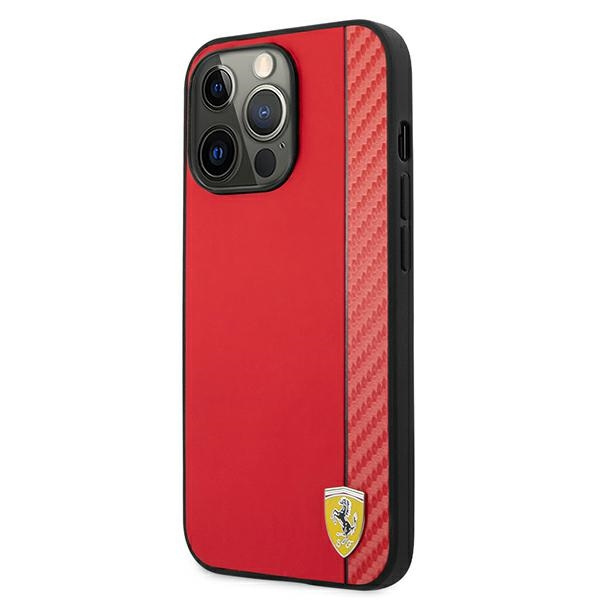 Puzdro FERRARI Apple iPhone 13 Pro Max On Track Carbon Stripe Red Hardcase